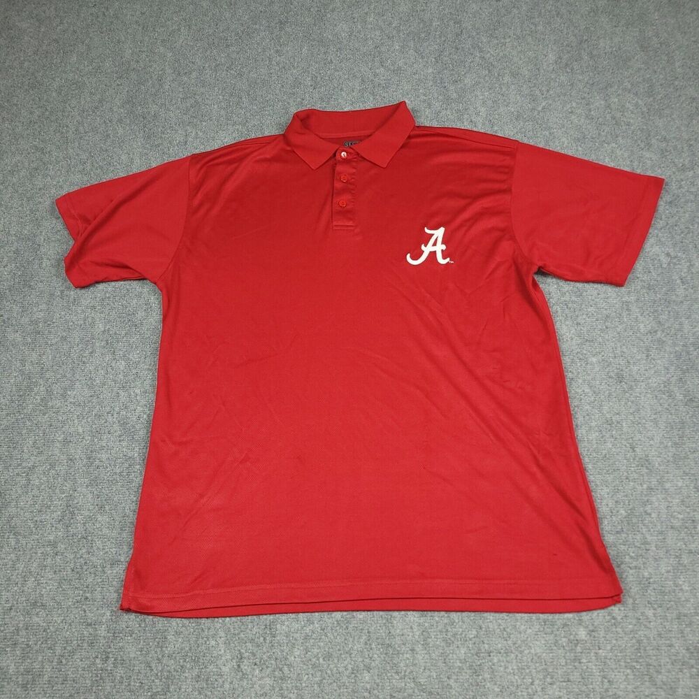 Alabama Crimson Tide Shirt mens XLT polo Red Embroidered Majestic section 101